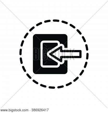 Black Solid Icon For Internal Inner Inlying Inward Interior Intramural Within