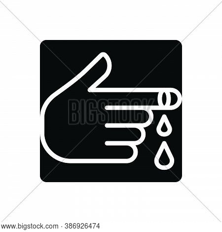 Black Solid Icon For Wound Injury Sore Cut Hurt Trauma Bruise Pain Blood Scar Bacteria