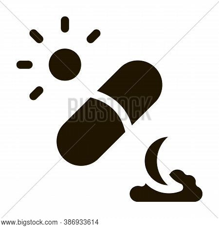 Photosynthesis And Capsules Supplements Icon Vector . Contour Illustration