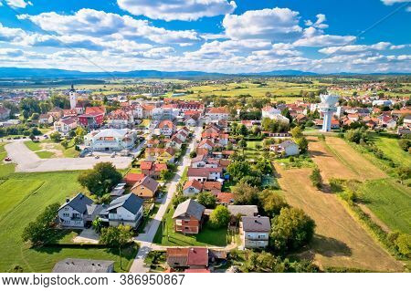 Town Of Vrbovec Scenic Aerial View, Prigorje Region Of Croatia