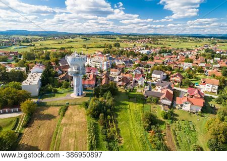 Town Of Vrbovec Scenic Aerial View, Prigorje Region Of Croatia