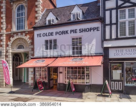 4 July 2019: Melton Mowbray, Leicestershire, Uk - The Famous Old Pork Pie Shoppe In Nottingham Stree