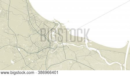 Detailed Map Of Gdansk City Administrative Area. Royalty Free Vector Illustration. Cityscape Panoram
