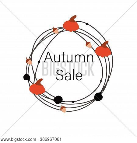 Autumn Typographic. Fall Leaf. Vector Illustration Eps 10