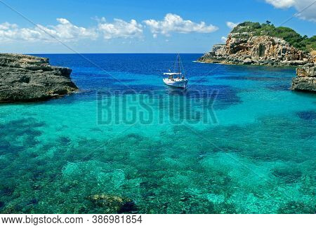 Beautiful View Of Cala S\'almunia, Majorca, Balearic Islands, Spain