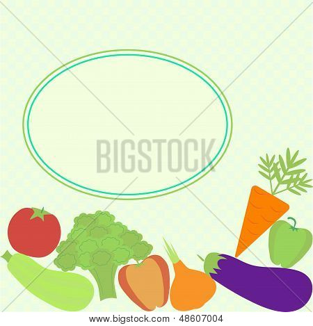 card with  different vegetables