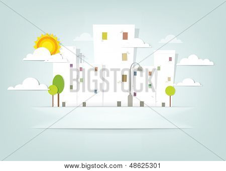 Panorama by. vektor banner