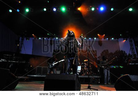 Artist Alborosie from Jamaica performs live on the stage