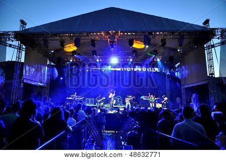 Artist Alborosie from Jamaica performs live on the stage