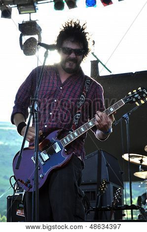 Live rock concert, artist on the stage