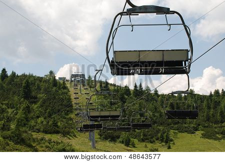 Ski Lift On Monte Zoncolan In Summer