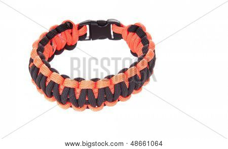 Paracord přežití náramek pomocí Kobra kličkovat v černé a oranžové barvy týmu San Franci