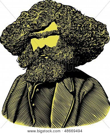 Bearded man with long hair