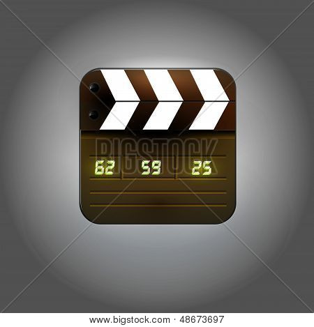 User interface clapboard Icon with blue screen