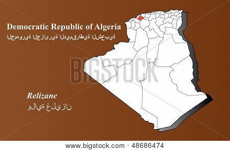Algeria - Relizane Highlighted