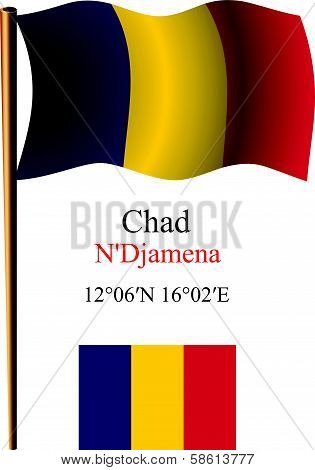 Chad Wavy Flag And Coordinates