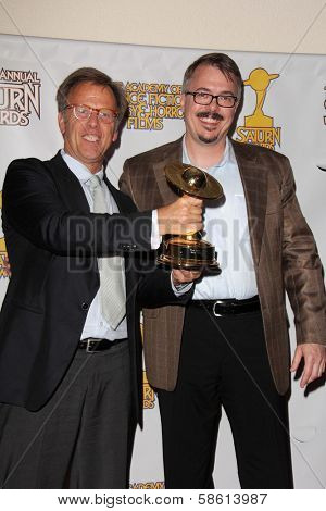 Mark Johnson and Vince Gilligan at the 39th Annual Saturn Awards Press Room, The Castaway, Burbank, CA 06-26-13