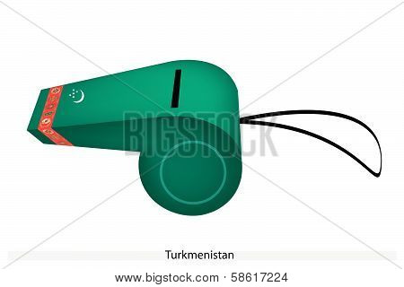 A Beautiful Green Whistle Of Turkmenistan Flag