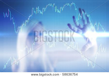 Forex trading background concept with business woman