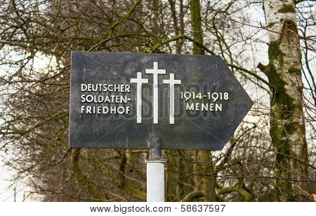 German Cemetery Friedhof In Flanders Fields Menen Belgium