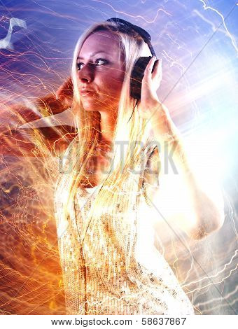 Girl With Headphones