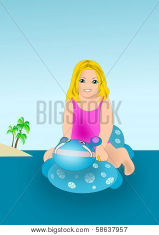 Girl with Swimming Toy.