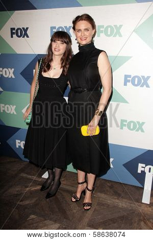 Zooey Deschanel and Emily Deschanel at the Fox All-Star Summer 2013 TCA Party, Soho House, West Hollywood, CA 08-01-13