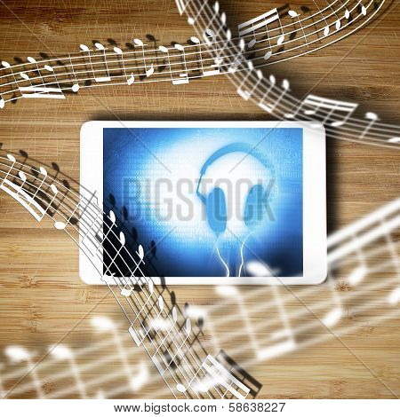 Tablet Music Concept With Screen