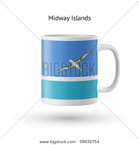 Midway Islands flag souvenir mug on white background.