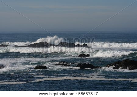 Pacific Ocean Horizon Waves Rocks California