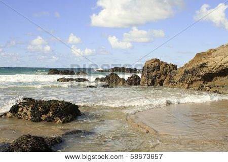 Beautiful beach with blue sky