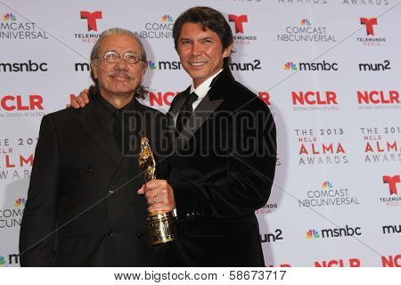 Edward James Olmos and Lou Diamond Phillips at the 2013 NCLR ALMA Awards Press Room, Pasadena Civic Auditorium, Pasadena, CA 09-27-13