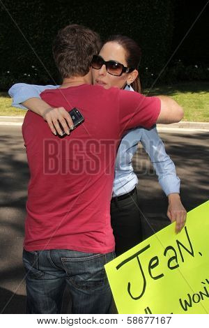 Kerri Kasem at a protest involving Casey Kasem's children, brother and friends who want to see him but have been denied any contact,  Private Location, Holmby Hills, CA 10-01-13