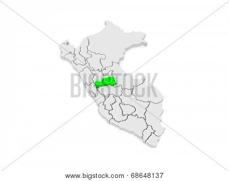 Map of Pasco. Peru. 3d