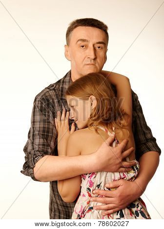 The Twelve Years Daughter Hugging Father