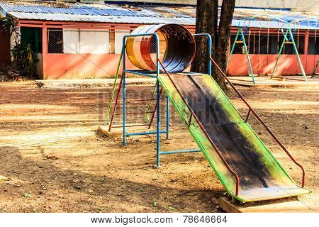 a slide on playground