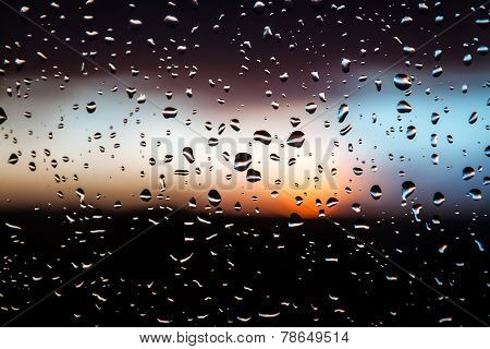 Water drops on glass