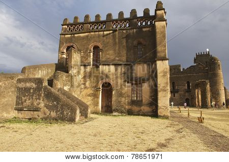 Medieval fortress in Gondar, Ethiopia, UNESCO World Heritage site.