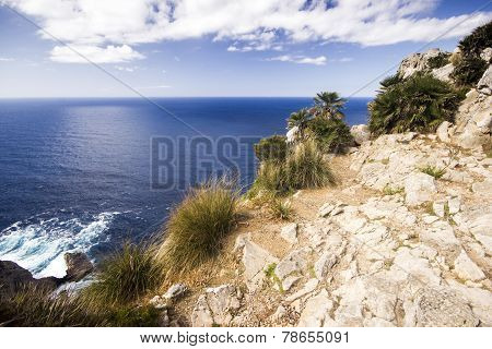 A View Of Meditarrean Sea From The Cliff On Cap De Formentor