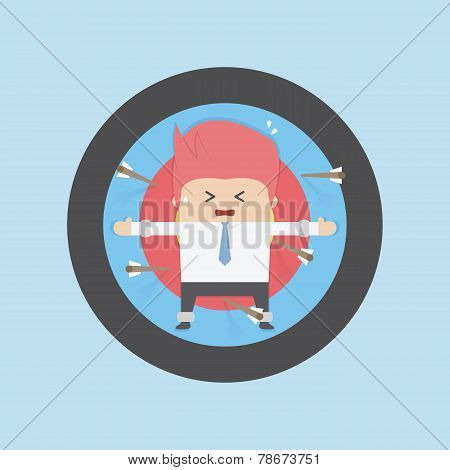 Businessman On Archery Targets, Risk Concept