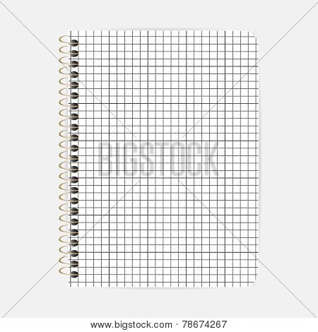 Opened notepad notebook sheet in a cage