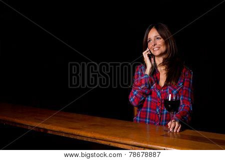 woman in a bar
