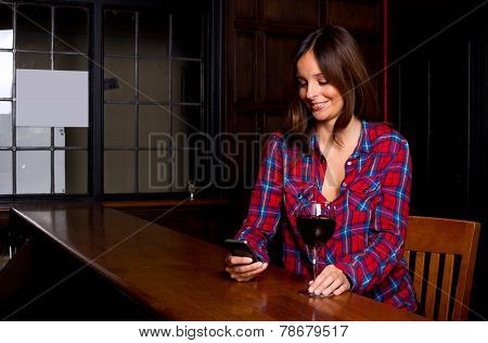 woman in a bar