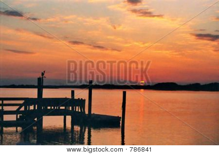 Port zachód słońca