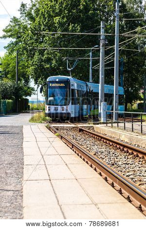 Modern Tram In Dresden