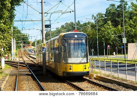 Modern Tram In Dresden