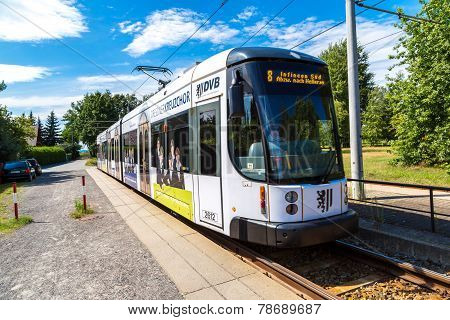 Modern Tram In Dresden