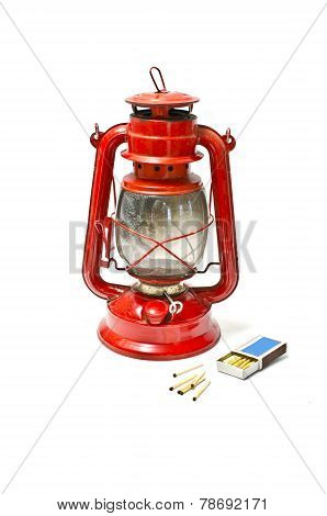 Kerosene Lamp And Matches