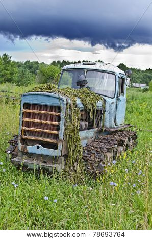 old tractor Soviet times