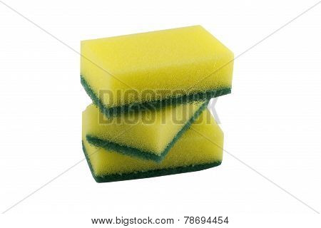Stack of cleaning sponges